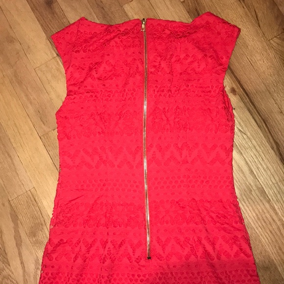 Openwork stretch knit dress gold zip back - Picture 6 of 6